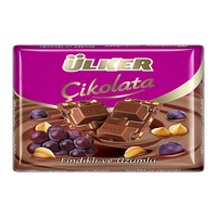 ÜLKER ÇİKOLATA FINDIKLI ÜZÜMLÜ 65G